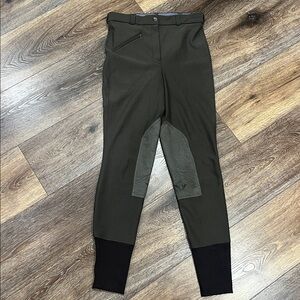 Gutos Equestrian Horse Riding Breeches Ribb Knee Patch Pants In Dark Grey 🐴